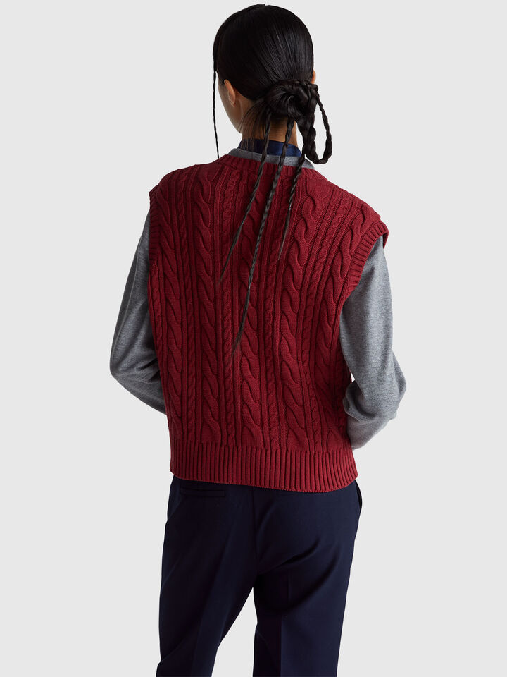 S/L V NECK SWEATER Women image number 2